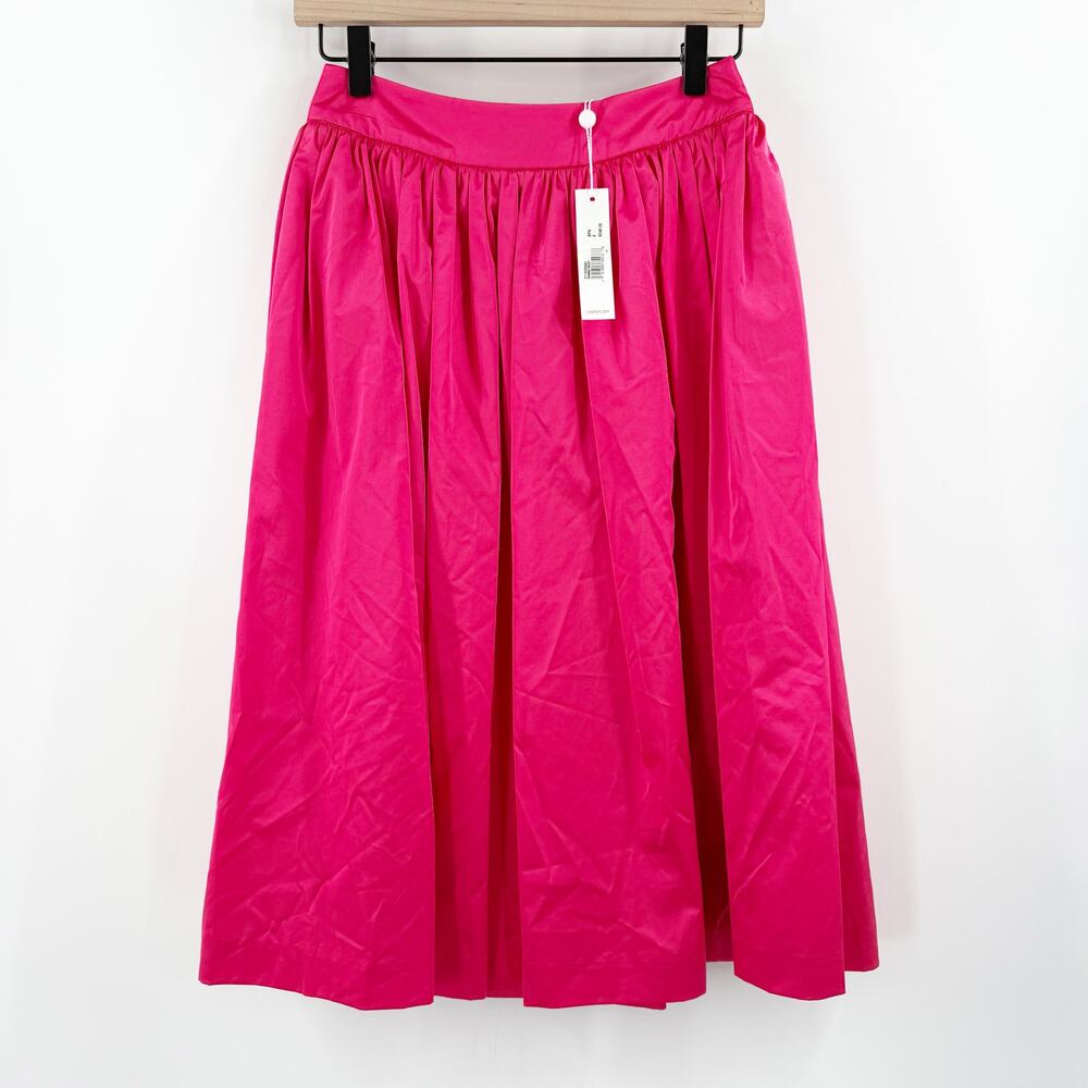 Trina Turk Swank Skirt Womens Size 0 NWT Bright Pink Satin Stretch High Waisted